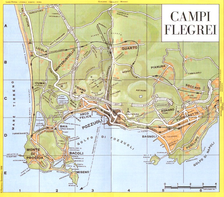 Mappa Dei Campi Flegrei Con Le Principali Località E Siti 7232